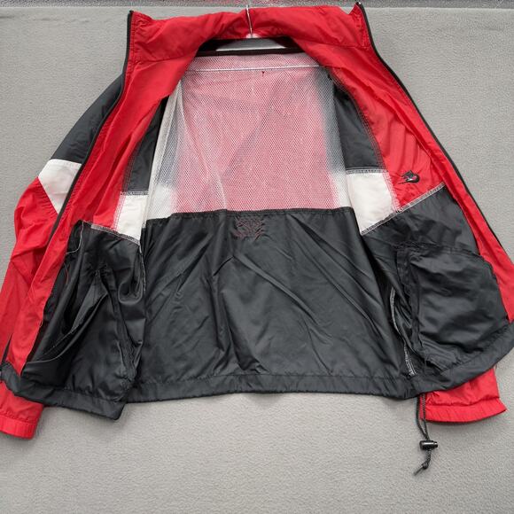 Nike Jacket Mens Small Red Black White Colorblock Windbreaker Full Zip Swoosh - Picture 5 of 10